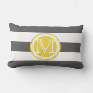 Coussin Rectangle PixDezines do-it-yourself bandes de couleurs/monog