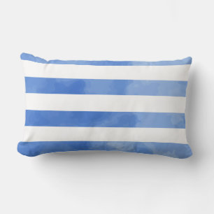 Coussin Rectangle PixDezines rayures/aquarelle numérique affecte