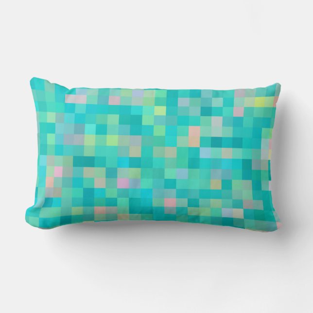 Coussin Rectangle Pixel Art Multicolor Motif (Recto)