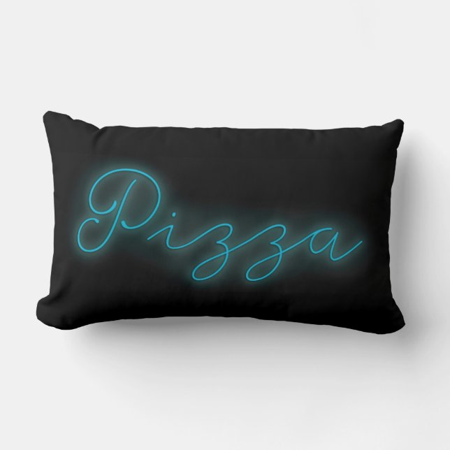 Coussin Rectangle Pizza Neon Glow (Recto)