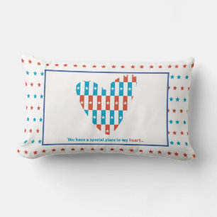 Coussin Rectangle Place Patriotique Dans Le Coeur, Soutien Encourage
