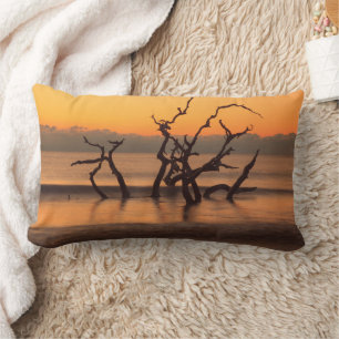 Coussin Rectangle Plage de bois flotté au lever du soleil Jekyll Isl