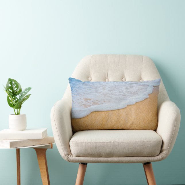 Coussin Rectangle Plage de sable avec Surf en mousse (Chaise)