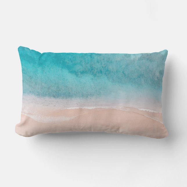 Coussin Rectangle PLAGE DE SABLE ROSE PixDezines (Recto)