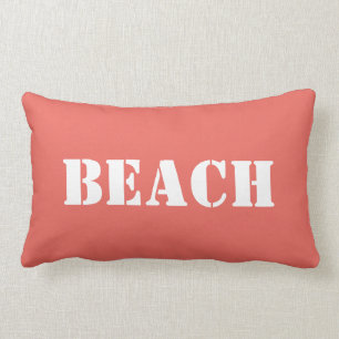 Coussin Rectangle Plage Mots personnalisés Texte Ocean Waves Couleu