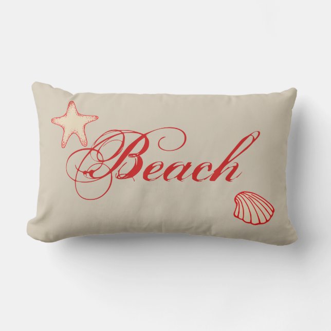 Coussin Rectangle Plage Nautique Starfish Coquille Jeter Décor Oreil (Recto)