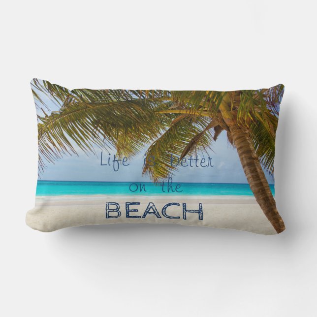 Coussin Rectangle Plage Tropicale Adorable.Palme (Recto)
