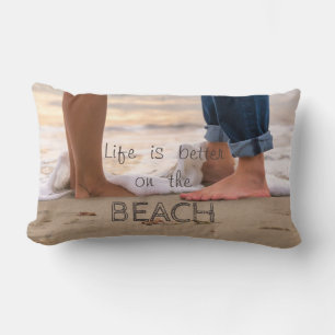 Coussin Rectangle Plage tropicale adorable, Pieds