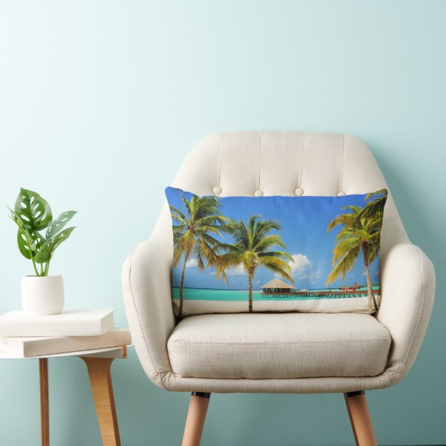 Coussin Rectangle Plages tropicales | Île et lagon, Maldives (Chaise)
