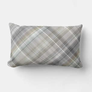 Coussin Rectangle Plaid Bleu/Gris/Tan