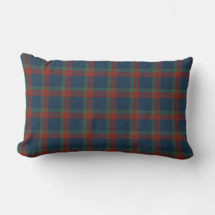 Coussin Rectangle Plaid bleu, vert et rouge d'écossais de clan de