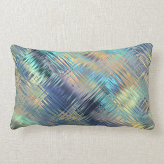 Coussin Rectangle Plaid griffonné moderne dans des couleurs de paon