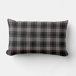 Coussin Rectangle Plaid gris et noir de tartan de Moffat de clan