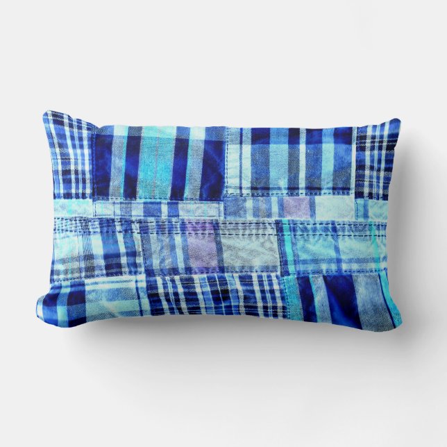 Coussin Rectangle Plaid Patchwork (Recto)