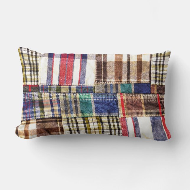 Coussin Rectangle Plaid Patchwork (Recto)