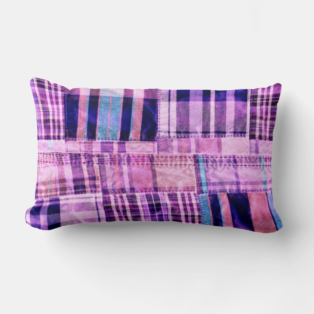 Coussin Rectangle Plaid Patchwork (Recto)