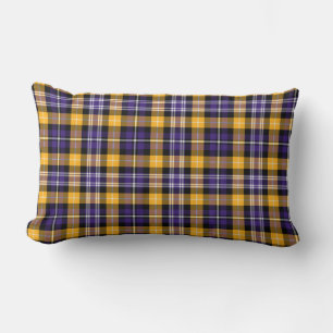 Coussin Rectangle Plaid sportif violet et jaune or