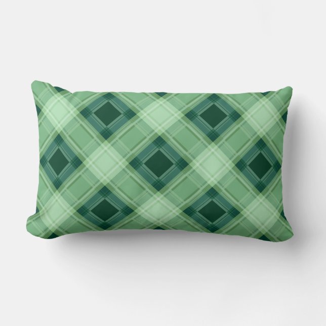 Coussin Rectangle Plaid vert (Recto)