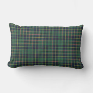 Coussin Rectangle Plaid vert clair et de marine de clan de Taylor