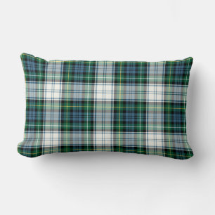 Coussin Rectangle Plaid vert et blanc de tartan de robe de Campbell
