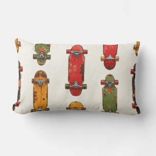 Coussin Rectangle "Planche à roulettes sous pont" Motif Vintage