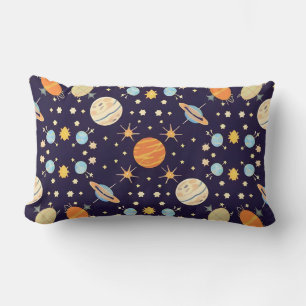 Coussin Rectangle Planètes et étoiles de dessin animé colorés