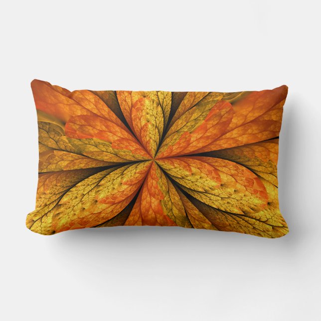 Coussin Rectangle Plante d'automne, Abstrait moderne Fractal Art Lea (Recto)