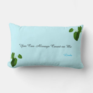 Coussin Rectangle Plantes tropicaux et texte modifiable sur bleu cla