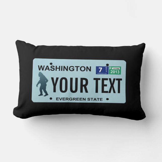 Coussin Rectangle Plaque de licence Washington Sasquatch (Recto)
