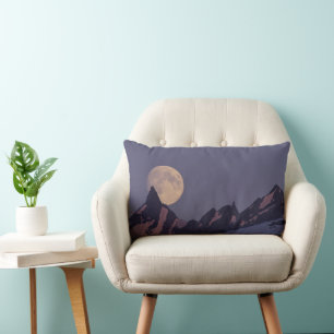 Coussin Rectangle Pleine lune augmente Chugach Mountains Alaska