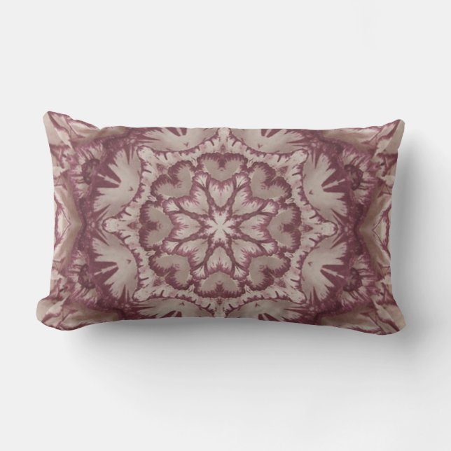 Coussin Rectangle Plum bouché et ivoires Floral victorien (Recto)