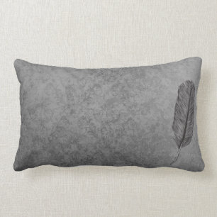 Coussin Rectangle Plume grise