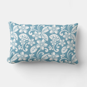 COUSSIN RECTANGLE ?PLUMÉRIE DE L'ÎLE (BLEU D'ESCLAT)