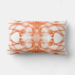 Coussin Rectangle Plumes d'orange fumée sur blanc