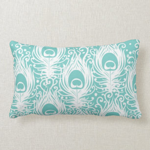 Coussin Rectangle Plumes molles de paon