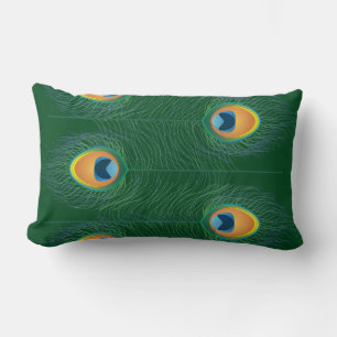 Coussin Rectangle Plumes Peacock Delicate Personnalisées