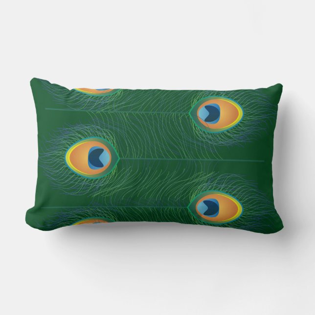 Coussin Rectangle Plumes Peacock Delicate Personnalisées (Recto)