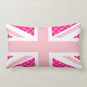 Coussin Rectangle Poche rose fille Union Jack
