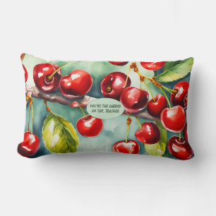 Coussin Rectangle Pochette Accessoire Florale Gras Enseignant Cerise