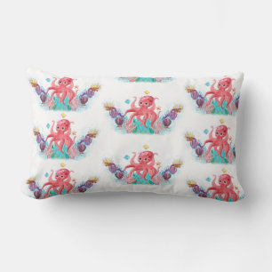 Coussin Rectangle Poctopus océanique adorable et coquillages colorés