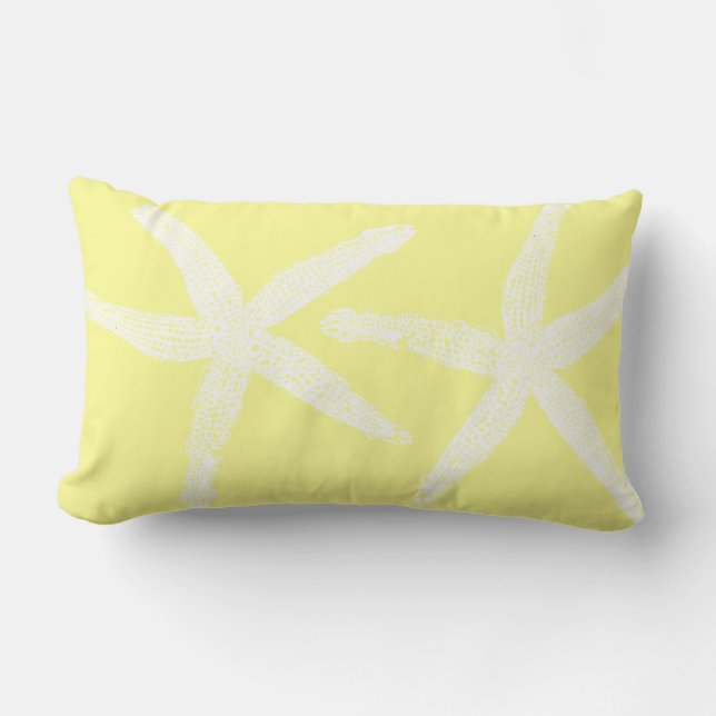 Coussin Rectangle Poêle blanc Pastel Jaune Sunshine Beach Cool (Recto)