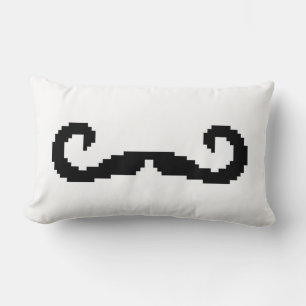 Coussin Rectangle Poignée de 8 bits Pixel Moustache