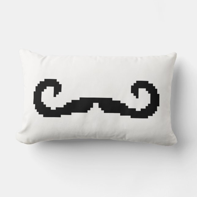 Coussin Rectangle Poignée de 8 bits Pixel Moustache (Recto)