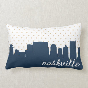 Coussin Rectangle Point de polka de la marine de Nashville, Tennesse