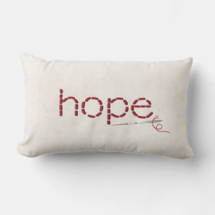 Coussin Rectangle point de texte de red Hope avec aiguille