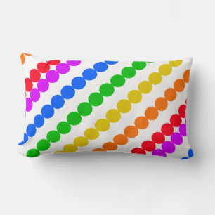 Coussin Rectangle Points Arc-en-ciel