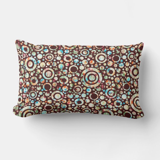 Coussin Rectangle Points Cercle couleur Motif + votre backgr. & idée (Recto)