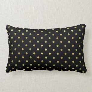 Coussin Rectangle Points chics fascinants et noirs et blancs d'or