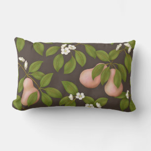 Coussin Rectangle Poires roses (marron foncé)