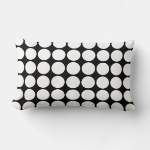 Coussin Rectangle Pois blancs sur noir
